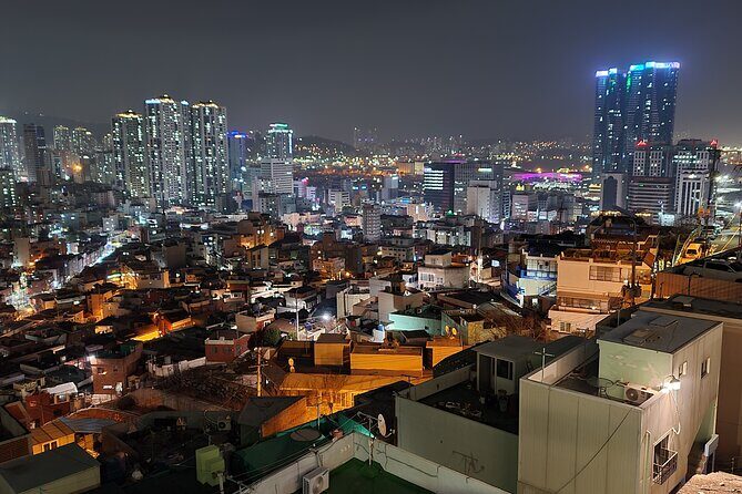 Best Busan night views : Mountain observatory streets - BIFF Square at night: a lively start before the ridge quiets down