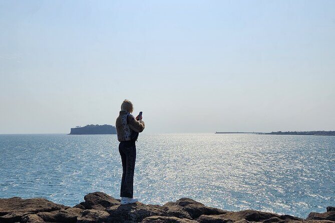 Jeju island Southern Unesco Mt.halla ONE day Bus Tour - Daepo Haean Jusangjeolli Cliffs: Hexagonal Lava Columns and Wave Theater
