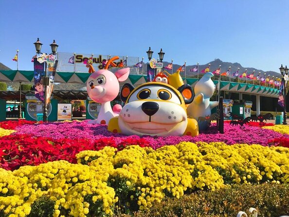 Seoulland & Seoul Zoo Discount Ticket(서울랜드+동물원 패키지 <em>외국인전용) – Key highlights at a glance’ /></p>
<ul>
<li><strong>Seoulland’s ride mix</strong>: high-speed thrill rides plus gentler family favorites and a classic carousel vibe</li>
<li><strong>Seasonal festival calendar</strong>: from spring cherry blossoms to winter snow and ice-themed events</li>
<li><strong>Evening laser show</strong>: a built-in reason to stay after the sun drops</li>
<li><strong>Seoul Grand Park Zoo scale</strong>: about 3,000 animals and 350 species in one large park</li>
<li><strong>Winter add-on included</strong>: <strong>snow sledding</strong> comes with the ticket during winter</li>
</ul>
<h2 id="getting-there-from-seoul-subway-to-seoul-grand-park-station">Getting there from Seoul: subway to Seoul Grand Park Station</h2>
<p>외국인전용) – Getting there from Seoul: subway to Seoul Grand Park Station’ /><br />
The biggest win of this outing is how get-able it is from Seoul. Take <strong>Subway Line 4</strong> to <strong>Seoul Grand Park Station (Exit 2)</strong>, then budget about a <strong>20-minute walk</strong> to reach the park complex area.</p>
<p><p>That walk sounds simple, but it matters. You’re doing it with park clothes, shoes, and likely bags for water or snacks. If it’s hot, cold, or rainy, leaving a little earlier than you think helps your mood stay intact.</p>
</p>
<div style="margin: 20px 0; padding: 15px 0;"><p>You can also read our reviews of more tours and experiences in South Korea.</p><ul style="margin: 10px 0; padding: 0; list-style: none;"><li style="margin: 0 0 10px 0; padding: 0 0 10px 0; border-bottom: 1px solid #eee; display: flex; align-items: flex-start; gap: 12px; line-height: 1.4;"><a href="https://koreaadventures.com/seoul-dmz-3rd-tunnel-and-optional-suspension-bridge-tour/" aria-hidden="true" tabindex="-1"><img decoding="async" style="width: 80px; height: 60px; object-fit: cover; border-radius: 4px; flex-shrink: 0;" src="https://8.koreaadventures.com/wp-content/uploads/seoul-dmz-3rd-tunnel-and-optional-suspension-bridge-tour-150x150.jpg" alt="" loading="lazy"></a><div><a href="https://koreaadventures.com/seoul-dmz-3rd-tunnel-and-optional-suspension-bridge-tour/">Seoul: DMZ, 3rd Tunnel and Optional Suspension Bridge Tour</a><br><span style="font-size: 0.82em; color: #555; margin-top: 2px;"><span style="color: #f5a623;">★</span> 4.9 &middot; 8,184 reviews</span></div></li><li style="margin: 0 0 10px 0; padding: 0 0 10px 0; border-bottom: 1px solid #eee; display: flex; align-items: flex-start; gap: 12px; line-height: 1.4;"><a href="https://koreaadventures.com/jeju-private-tour-with-an-english-guide-and-a-vehicle/" aria-hidden="true" tabindex="-1"><img decoding="async" style="width: 80px; height: 60px; object-fit: cover; border-radius: 4px; flex-shrink: 0;" src="https://8.koreaadventures.com/wp-content/uploads/jeju-private-tour-with-an-english-guide-and-a-vehicle-150x150.jpg" alt="" loading="lazy"></a><div><a href="https://koreaadventures.com/jeju-private-tour-with-an-english-guide-and-a-vehicle/">Jeju: Private Tour with an English Guide and a Vehicle</a><br><span style="font-size: 0.82em; color: #555; margin-top: 2px;"><span style="color: #f5a623;">★</span> 5.0 &middot; 32 reviews</span></div></li><li style="margin: 0; padding: 0; border-bottom: none; display: flex; align-items: flex-start; gap: 12px; line-height: 1.4;"><a href="https://koreaadventures.com/jeju-island-full-day-customizable-private-guided-car-tour/" aria-hidden="true" tabindex="-1"><img decoding="async" style="width: 80px; height: 60px; object-fit: cover; border-radius: 4px; flex-shrink: 0;" src="https://8.koreaadventures.com/wp-content/uploads/jeju-island-full-day-customizable-private-guided-car-tour-150x150.jpg" alt="" loading="lazy"></a><div><a href="https://koreaadventures.com/jeju-island-full-day-customizable-private-guided-car-tour/">Jeju Island: Full-Day Customizable Private Guided Car Tour</a><br><span style="font-size: 0.82em; color: #555; margin-top: 2px;"><span style="color: #f5a623;">★</span> 4.6 &middot; 31 reviews</span></div></li></ul></div><h2 id="seoulland-koreas-first-theme-park-in-cheonggyesan-mountain-scenery">Seoulland: Korea’s first theme park in Cheonggyesan Mountain scenery</h2>
<p><img src=